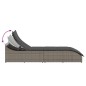 vidaXL Klappliege mit Auflage und Stauraum Grau Poly-Rattan vidaXL Klappliege mit Auflage und Stauraum Grau Poly-Rattan
