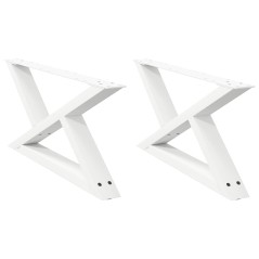 vidaXL Couchtischbeine 2 Stk. Weiß 70x(30-31,3) cm Stahl
