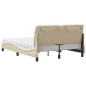 vidaXL Bett mit Matratze Creme 140x190 cm Stoff vidaXL Bett mit Matratze Creme 140x190 cm Stoff