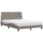 vidaXL Bett mit Matratze Taupe 140x200 cm Stoff vidaXL Bett mit Matratze Taupe 140x200 cm Stoff