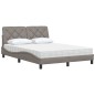 vidaXL Bett mit Matratze Taupe 140x200 cm Stoff vidaXL Bett mit Matratze Taupe 140x200 cm Stoff