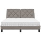 vidaXL Bett mit Matratze Taupe 140x200 cm Stoff vidaXL Bett mit Matratze Taupe 140x200 cm Stoff