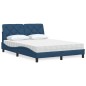 vidaXL Bett mit Matratze Blau 140x200 cm Stoff vidaXL Bett mit Matratze Blau 140x200 cm Stoff