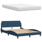 vidaXL Bett mit Matratze Blau 140x200 cm Stoff vidaXL Bett mit Matratze Blau 140x200 cm Stoff