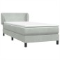 vidaXL Boxspringbett mit Matratze Hellgrau 90x210 cm Samt vidaXL Boxspringbett mit Matratze Hellgrau 90x210 cm Samt