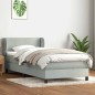 vidaXL Boxspringbett mit Matratze Hellgrau 90x210 cm Samt vidaXL Boxspringbett mit Matratze Hellgrau 90x210 cm Samt