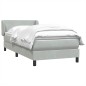 vidaXL Boxspringbett mit Matratze Hellgrau 90x210 cm Samt vidaXL Boxspringbett mit Matratze Hellgrau 90x210 cm Samt