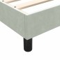 vidaXL Boxspringbett mit Matratze Hellgrau 90x210 cm Samt vidaXL Boxspringbett mit Matratze Hellgrau 90x210 cm Samt