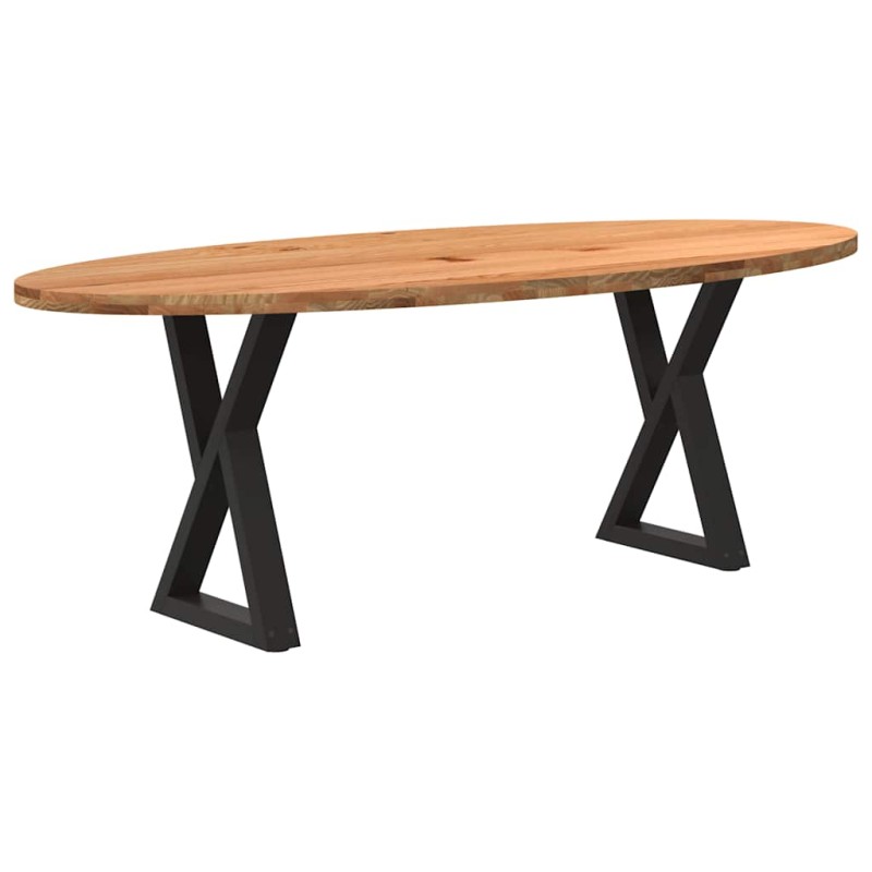 vidaXL Esstisch Hellbraun 220x100x74 cm Massivholz Eiche Oval vidaXL Esstisch Hellbraun 220x100x74 cm Massivholz Eiche Oval