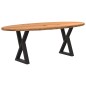 vidaXL Esstisch Hellbraun 220x100x74 cm Massivholz Eiche Oval vidaXL Esstisch Hellbraun 220x100x74 cm Massivholz Eiche Oval