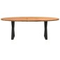 vidaXL Esstisch Hellbraun 220x100x74 cm Massivholz Eiche Oval vidaXL Esstisch Hellbraun 220x100x74 cm Massivholz Eiche Oval
