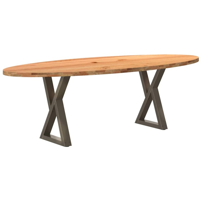 vidaXL Esstisch Hellbraun 240x100x74 cm Massivholz Eiche Oval vidaXL Esstisch Hellbraun 240x100x74 cm Massivholz Eiche Oval