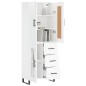 Highboard Hochglanz-Weiß 69,5x34x180 cm Holzwerkstoff Highboard Hochglanz-Weiß 69,5x34x180 cm Holzwerkstoff
