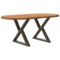 vidaXL Esstisch Hellbraun 180x90x74 cm Massivholz Eiche Oval vidaXL Esstisch Hellbraun 180x90x74 cm Massivholz Eiche Oval