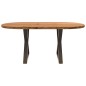 vidaXL Esstisch Hellbraun 180x90x74 cm Massivholz Eiche Oval vidaXL Esstisch Hellbraun 180x90x74 cm Massivholz Eiche Oval