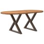 vidaXL Esstisch Hellbraun 180x90x74 cm Massivholz Eiche Oval vidaXL Esstisch Hellbraun 180x90x74 cm Massivholz Eiche Oval