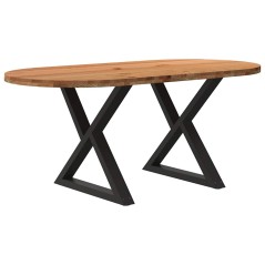 vidaXL Esstisch Hellbraun 180x90x74 cm Massivholz Eiche Oval