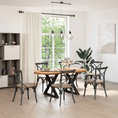 vidaXL Esstisch Hellbraun 180x90x74 cm Massivholz Eiche Oval