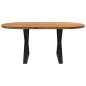 vidaXL Esstisch Hellbraun 180x90x74 cm Massivholz Eiche Oval vidaXL Esstisch Hellbraun 180x90x74 cm Massivholz Eiche Oval
