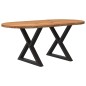 vidaXL Esstisch Hellbraun 180x90x74 cm Massivholz Eiche Oval vidaXL Esstisch Hellbraun 180x90x74 cm Massivholz Eiche Oval