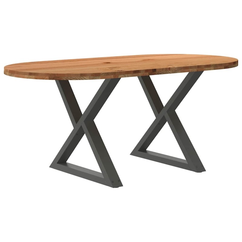 vidaXL Esstisch Hellbraun 180x90x74 cm Massivholz Eiche Oval vidaXL Esstisch Hellbraun 180x90x74 cm Massivholz Eiche Oval