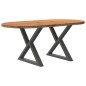 vidaXL Esstisch Hellbraun 180x90x74 cm Massivholz Eiche Oval vidaXL Esstisch Hellbraun 180x90x74 cm Massivholz Eiche Oval
