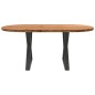 vidaXL Esstisch Hellbraun 180x90x74 cm Massivholz Eiche Oval vidaXL Esstisch Hellbraun 180x90x74 cm Massivholz Eiche Oval