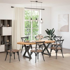 vidaXL Esstisch Hellbraun 220x100x74 cm Massivholz Eiche Oval
