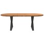 vidaXL Esstisch Hellbraun 220x100x74 cm Massivholz Eiche Oval vidaXL Esstisch Hellbraun 220x100x74 cm Massivholz Eiche Oval