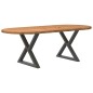 vidaXL Esstisch Hellbraun 220x100x74 cm Massivholz Eiche Oval vidaXL Esstisch Hellbraun 220x100x74 cm Massivholz Eiche Oval