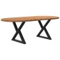 vidaXL Esstisch Hellbraun 220x100x74 cm Massivholz Eiche Oval vidaXL Esstisch Hellbraun 220x100x74 cm Massivholz Eiche Oval