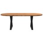 vidaXL Esstisch Hellbraun 220x100x74 cm Massivholz Eiche Oval vidaXL Esstisch Hellbraun 220x100x74 cm Massivholz Eiche Oval