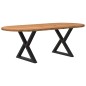 vidaXL Esstisch Hellbraun 220x100x74 cm Massivholz Eiche Oval vidaXL Esstisch Hellbraun 220x100x74 cm Massivholz Eiche Oval