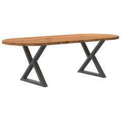 vidaXL Esstisch Hellbraun 240x100x74 cm Massivholz Eiche Oval