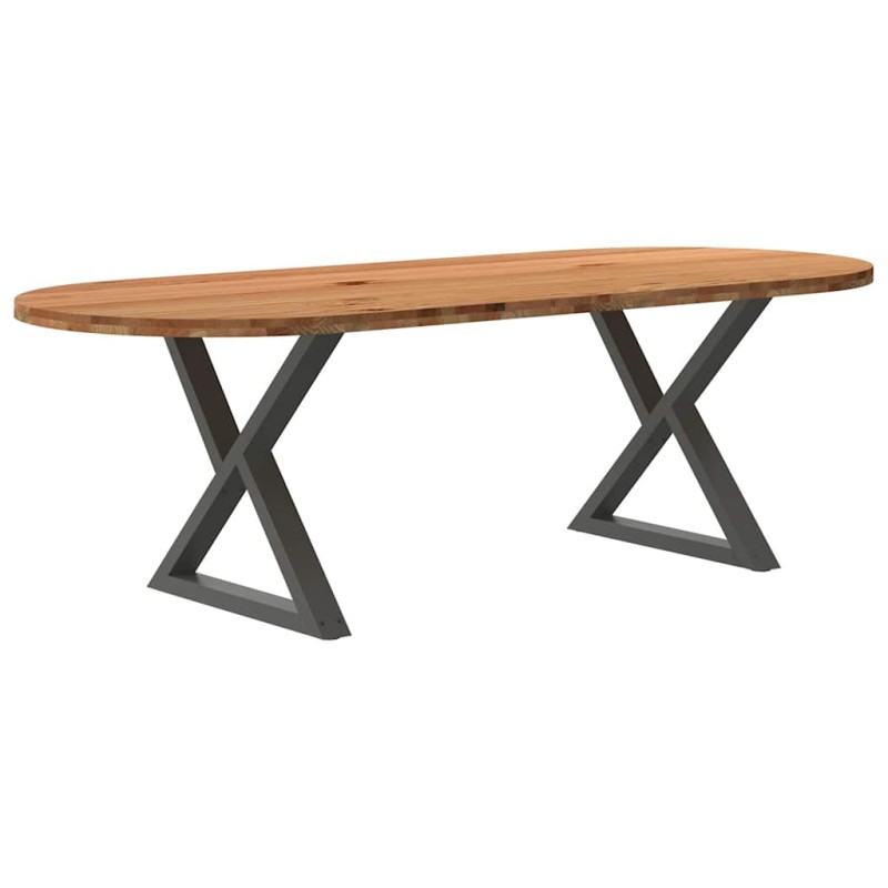 vidaXL Esstisch Hellbraun 240x100x74 cm Massivholz Eiche Oval vidaXL Esstisch Hellbraun 240x100x74 cm Massivholz Eiche Oval