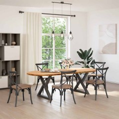 vidaXL Esstisch Hellbraun 240x100x74 cm Massivholz Eiche Oval