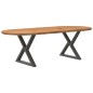 vidaXL Esstisch Hellbraun 240x100x74 cm Massivholz Eiche Oval vidaXL Esstisch Hellbraun 240x100x74 cm Massivholz Eiche Oval