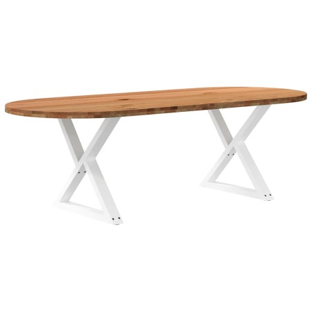 vidaXL Esstisch Hellbraun 240x100x74 cm Massivholz Eiche Oval