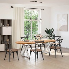 vidaXL Esstisch Hellbraun 240x100x74 cm Massivholz Eiche Oval