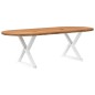 vidaXL Esstisch Hellbraun 240x100x74 cm Massivholz Eiche Oval vidaXL Esstisch Hellbraun 240x100x74 cm Massivholz Eiche Oval