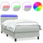 vidaXL Boxspringbett mit Matratze Hellgrau 80x210 cm Samt vidaXL Boxspringbett mit Matratze Hellgrau 80x210 cm Samt