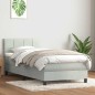 vidaXL Boxspringbett mit Matratze Hellgrau 80x210 cm Samt vidaXL Boxspringbett mit Matratze Hellgrau 80x210 cm Samt