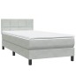 vidaXL Boxspringbett mit Matratze Hellgrau 80x210 cm Samt vidaXL Boxspringbett mit Matratze Hellgrau 80x210 cm Samt