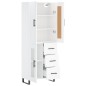 Highboard Hochglanz-Weiß 69,5x34x180 cm Holzwerkstoff Highboard Hochglanz-Weiß 69,5x34x180 cm Holzwerkstoff