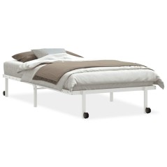 vidaXL Bettgestell ohne Matratze Klappbar Weiß 100x200 cm Stahl