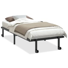vidaXL Bettgestell ohne Matratze Klappbar Schwarz 90x200 cm Stahl
