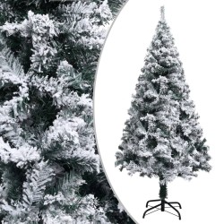 Künstlicher Weihnachtsbaum mit LEDs & Kugeln Grün 150 cm PVC