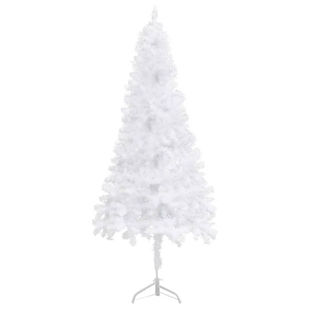 Künstlicher Eck-Weihnachtsbaum LEDs & Kugeln Weiß 180 cm PVC
