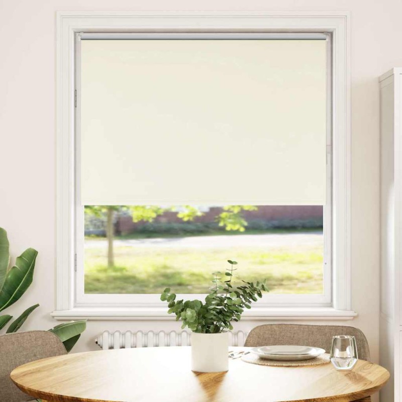 vidaXL Verdunkelungsrollo Cremeweiß 115x130cm Stoffbreite 110,7cm vidaXL Verdunkelungsrollo Cremeweiß 115x130cm Stoffbreite 110,7cm