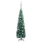 Künstlicher Weihnachtsbaum Schlank mit LEDs & Kugeln Grün 180cm Künstlicher Weihnachtsbaum Schlank mit LEDs & Kugeln Grün 180cm